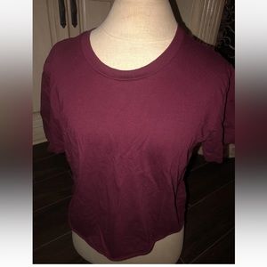 Pink Victoria secret maroon crop t shirt size L